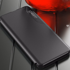 Dėklas telefonui Xiaomi 13 Lite iš eko odos su stovu juodas