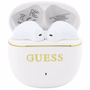 Беспроводные TWS-наушники Guess Glossy Gold Line Classic, белые