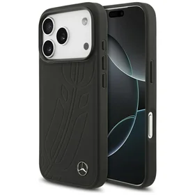 Mercedes Odinis Didelis Laurel Lapų Magnetinis Dėklas telefonui iPhone 17 Pro - Juodas