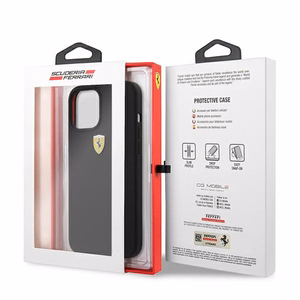 Ferrari FESSIHCP12LBK iPhone 12 Pro Max 6.7" juodas/juodas kietas dėklas On Track Silicone