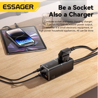 Įkroviklis Essager "Boru GaN" Juodas 75W (3xPD / 2xQC3.0 / 4kW-16A-250V)