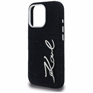 Karl Lagerfeld FW Jeans Signature Logo Dėklas iPhone 16 Pro Max - juodas