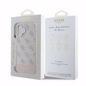 Guess 4G Bottom Stripe dėklas telefonui iPhone 16 - rožinis