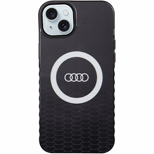 Audi IML Magnetinis dėklas su dideliu logotipu telefonui iPhone 15 Plus/14 Plus - juodas