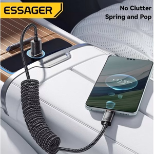 USB Laidas Essager Chuan3 juodas Type-C 180cm (iki 7A)