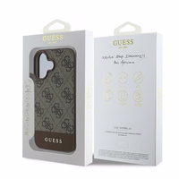 Guess 4G apatinė juostelė dėklas telefonui iPhone 16 Plus 6.7" - ruda