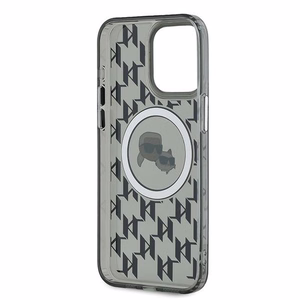 Karl Lagerfeld IML Monograma Karl & Choupette Galva Magnetinis Dėklas telefonui iPhone 15 Pro - juodas