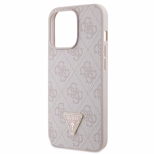 Guess GUHCP13LP4TDSCPP dėklas iPhone 13 Pro / 13 - rožinis kryžminis 4G metalinis logotipas