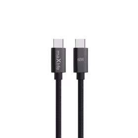 Maxlife MXUC-12 laidas USB-C - USB-C 1,0 m 60W juodas