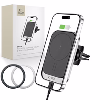 Tech-Protect CW19 MagSafe magnetinis automobilinis laikiklis su 15W indukciniu įkrovikliu oro angai - juodas