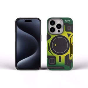 Dėklas telefonui FORCELL F-PROTECT su dviejų sluoksnių 4D technologija, militarinio kritimo testo suderinamas su MagSafe skirtas IPHONE 16 PRO MAX žalias