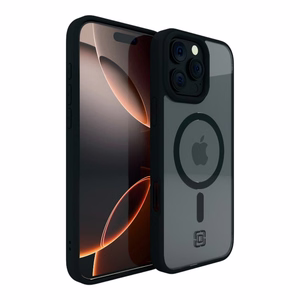 Incipio Velocity dėklas su MagSafe, skirtas iPhone 16 Pro Max, skaidrus su juodu rėmeliu