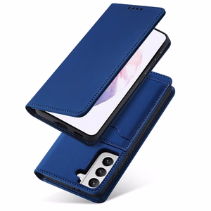 Magnetinis kortelių dėklas Samsung Galaxy S22 + (S22 Plus) piniginė kortelių laikiklis mėlynas