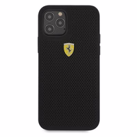 Ferrari FESPEHCP12MBK iPhone 12/12 Pro 6.1" juodas/juodas kietas dėklas On Track Perforated