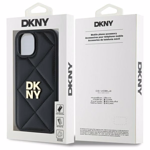 DKNY Quilted Stack Logo dėklas telefonui iPhone 14 - juodas