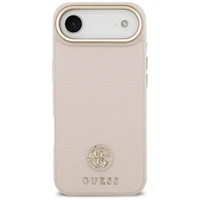 Guess Grained Strass Logo Magnetinis dėklas telefonui iPhone Air rožinė