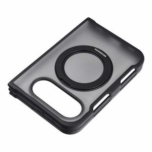 Juodas Forcell F-Protect 4sD-i Smoke Hybrid Kickstand Premium dėklas iPhone Duo, suderinamas su MagSafe