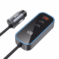 BWOO CC107 PD car įkroviklis 1x USB-C - USB-A port 30W juodas