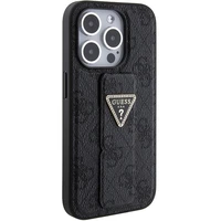 Guess dėklas telefonui su stovu Grip Stand 4G Triangle Strass iPhone 15 Pro Max - juodas