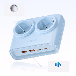 Orico PDC25 25W 6in1 maitinimo blokas 2x AC + 2x USB-A + 2x USB-C - mėlynas