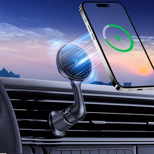 Wozinsky WCT5-6S4Y Car Holder with Qi/MagSafe 15W Inductive Charger for Air Vent - Black