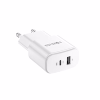 "Forever TC-01-20AC PD QC įkroviklis 1x USB-C 1x USB 20W baltas