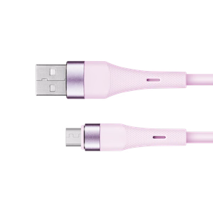 Kruger&Matz Basic USB–microUSB silikoninis kabelis, 1 m, rožinis