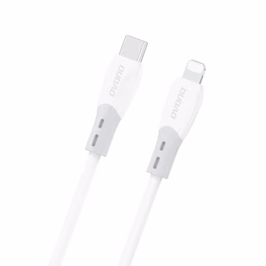Dudao L25SX 30W USB-C - Lightning laidas su minkštu silikoninu apvalkalu 2m - baltas