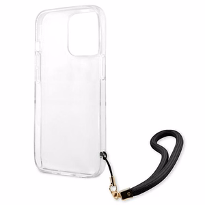 Guess GUHCP13LKCABBK iPhone 13 Pro / 13 6.1" juodas/juodas kietas dėklas Camo Strap Collection