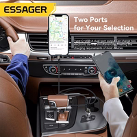 Automobilinis įkroviklis Essager "Thumb" skaidrus (juodas) 33W (1xPD / 1xQC3.0)