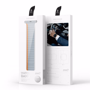 Magnetic Apple Watch SE, 9, 8, 7, 6, 5, 4, 3, 2, 1 (41, 40, 38 mm) Dux Ducis Strap (LD Version) - gray-orange