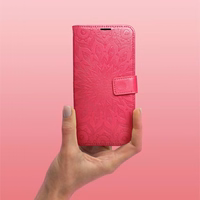 MEZZO knygos tipo dėklas telefonui XIAOMI Redmi Note 14 4G (GLOBAL - 164,84mm x 78,15mm x 8,16mm) su mandala, purpurinis