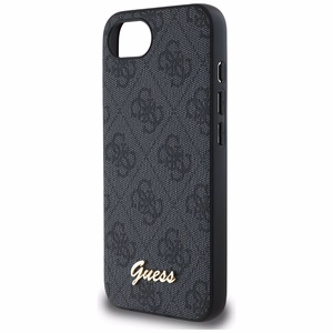 Guess 4G Script Logo MagSafe dėklas telefonui iPhone 16e - juodas