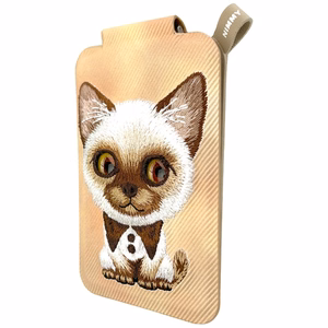 Nimmy New Big-Eye Cute Pets 2.0 Cat magnetinis „MagSafe“ kortelių dėklas telefonui su stovu – rudas