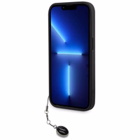 Karl Lagerfeld Saffiano Rhinestones & Charm dėklas telefonui iPhone 15 Pro - juodas