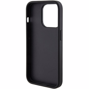 Guess Grip Stand 4G Triangle Strass dėklas telefonui iPhone 15 Pro - juodas