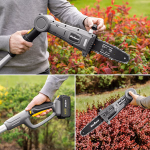 Rebel 2-in-1 cordless telescopic hedge trimmer and saw