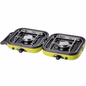 Meva DUAL COMPACT + GRILL turistinė dujinė viryklė, skirta dujų kasetėms, sulankstomas 2 degiklių modelis su kepimo plokšte