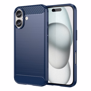 Carbon dėklas telefonui iPhone 16 Plus - mėlynas