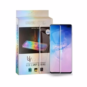 LCD apsauginis stikliukas M1 5D UV Glue Samsung G998 S21 Ultra 5G lenktas skaidrus