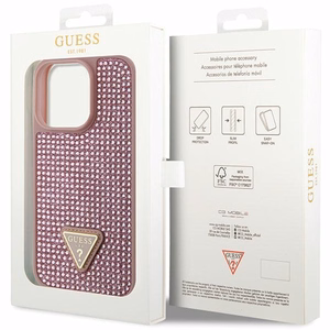 Guess GUHCP14LHDGTPP iPhone 14 Pro 6.1" rožinis/rožinis hardcase Rhinestone Triangle