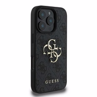 Guess 4G Didelis logotipo dėklas telefonui iPhone 16 Pro - juodas