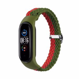 PINTAS DIRŽELIS SMART BAND M3/M4/M5/M6 ŽALIAS-RAUDONAS