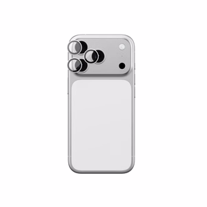 AmazingThing Objektyvo Stiklas iPhone 17 Pro / Pro Max su Sidabriniu Aliuminio Rėmu