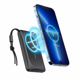 VEGER išorinė baterija 10000 mAh su belaidžiu įkrovimu, suderinama su MagSafe PD QC3.0 2A 20W MagOn (VP1151 / W1151) balta