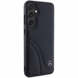 Mercedes odinis Curved Stitches dėklas telefonui Samsung Galaxy S24 - juodas