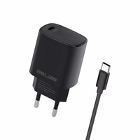 Beline Tinklo įkroviklis 1x USB-C 20W + USB-C laidas juoda PD 3.0 BLNCB20C