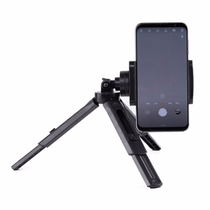 Mini trikojis asmenukių lazda laikiklis telefonui, kamerai ir GoPro, 16-21 cm - juodas