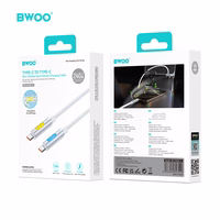 BWOO 240W Super Fast Charging Data Laidas With RGB Light baltas X325C-C