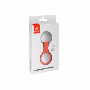 Crong Silicone dėklas, skirtas Apple AirTag 1 / 2, su žiedu raktams, raudonas